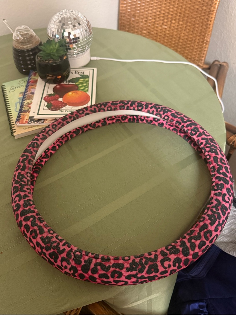 Pink Leopard Print Steering Wheel Cover - Women Accessories